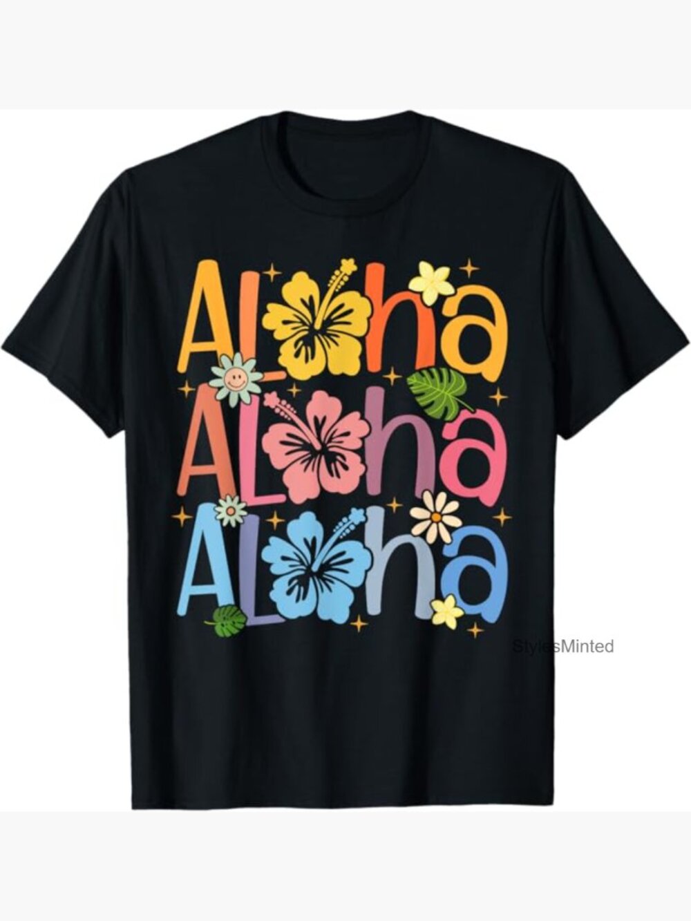 Girls Hawaiian Summer Vacation Graphic Tee T-Shirt